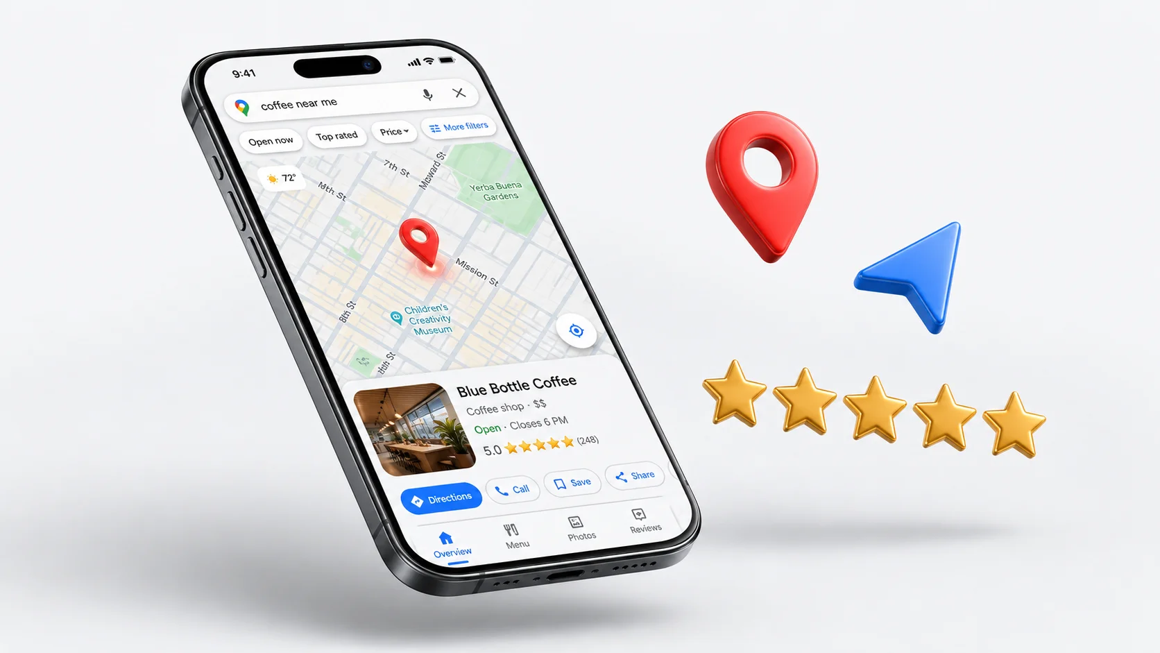 Google Perfil da Empresa em destaque no smartphone