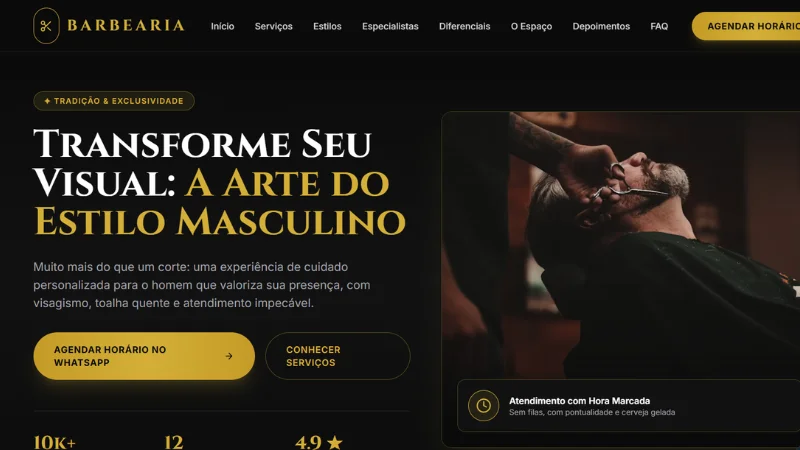 Prévia do Modelo Confiança 4 - Barbearia & Estilo Masculino