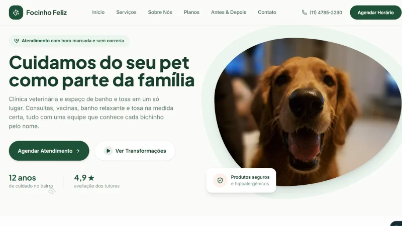 Prévia do Modelo Vitrine 4 - Clínica Veterinária & Pet Shop