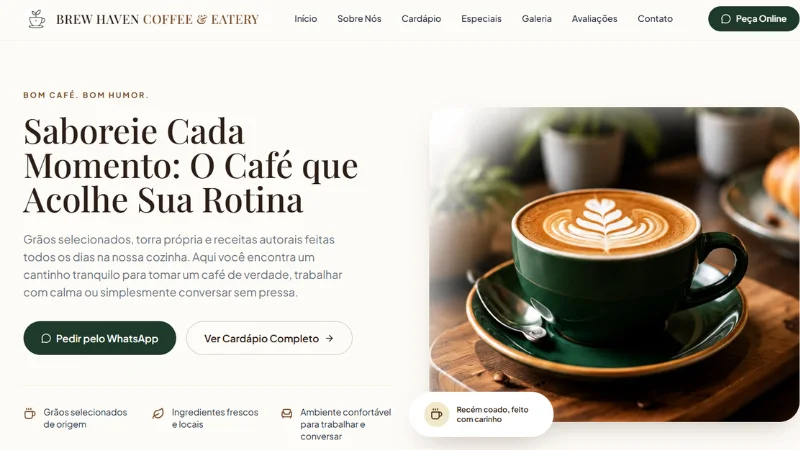 Prévia do Modelo Vitrine 5 - Cafeteria Gourmet